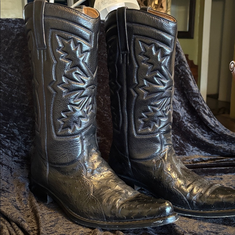 Mezlan Black Leather Western Cowboy Boots